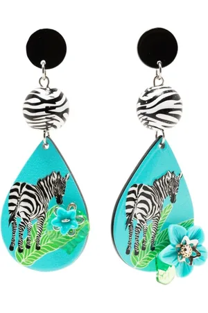 AMIR SLAMA Zebra-print drop earrings