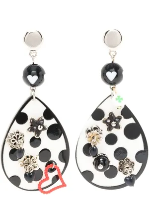 AMIR SLAMA Enamelled polka-dot pattern earrings