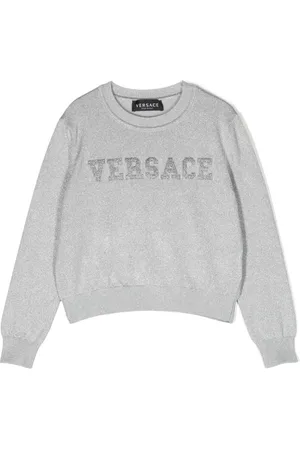 VERSACE Appliqu??-logo crew-neck jumper