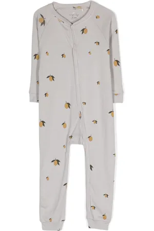 Forever 21 Women's Teddy Bear Print Pajama Jumpsuit in Vanilla