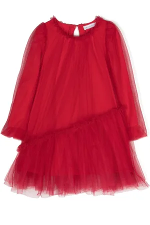 MONNALISA Long-sleeved tulle dress