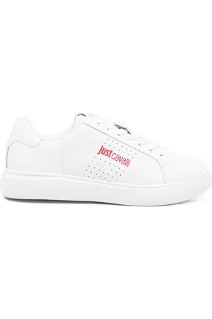 Roberto Cavalli Tiger Head-logo leather sneakers