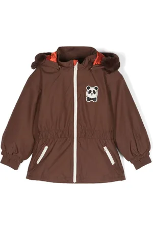 Mini Rodini Panda-patch hooded raincoat