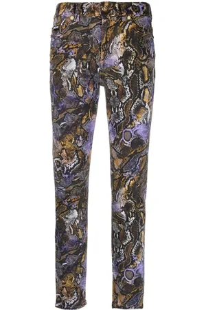 Camo print skinny trousers with zippers | GATE