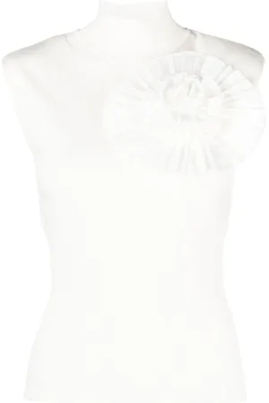 Twin-Set Brooch-detail ribbed-knit top