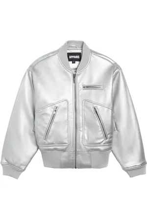 Gradient Effect Pu Bomber Jacket