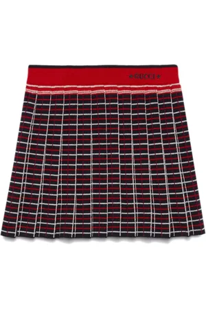 Gucci Intarsia-knit logo pleated miniskirt