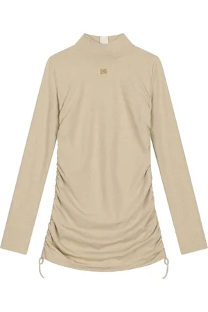 Dolce & Gabbana Logo-plaque ruched dress