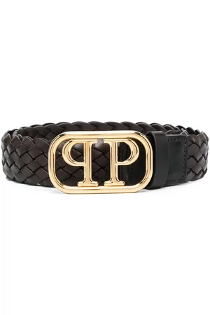 Philipp Plein Braided logo buckle belt