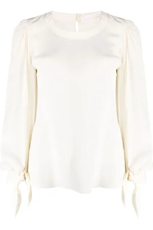 Chloé Puff-sleeve organic silk blouse