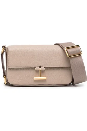 Tom Ford White Leather Tara Chain Shoulder Bag