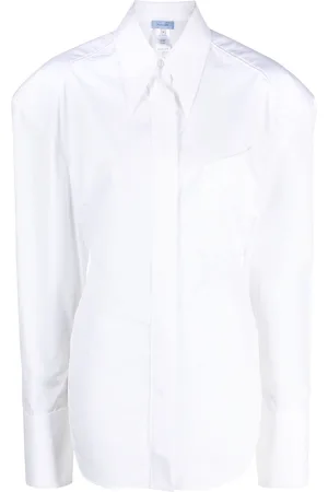 MUGLER Open-back cotton shirt