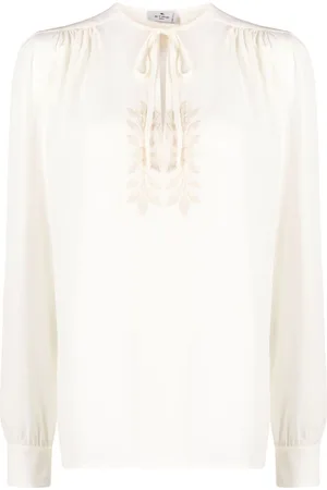 The latest embroidered tops in silk for women | FASHIOLA.in