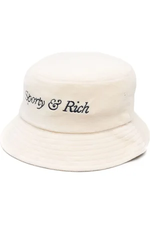 Sporty & Rich Logo-embroidered cotton bucket hat