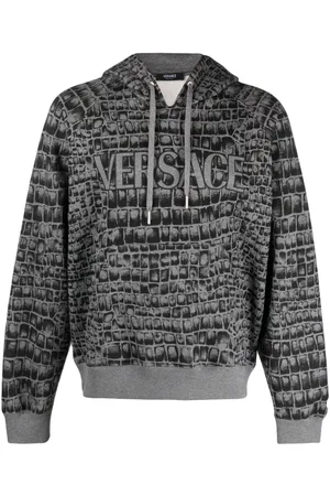 VERSACE Coccodrillo-print cotton hoodie