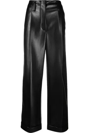 Serafini Faux-leather straight-leg trousers