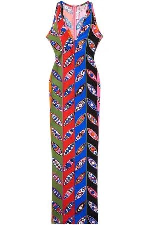 Puccini Abstract-print maxi dress