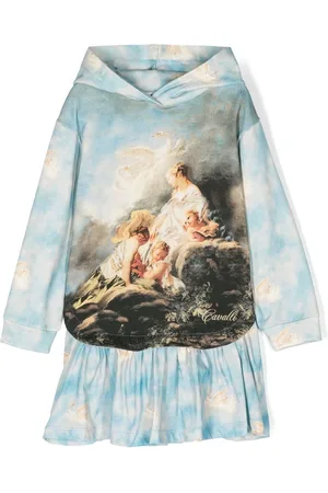 Roberto Cavalli Graphic-print hooded dress