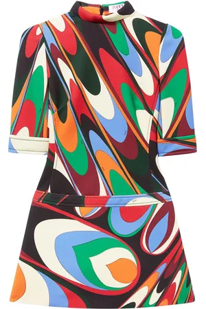 Puccini Abstract-print cr??pe minidress