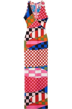 Puccini Giardino-print long dress
