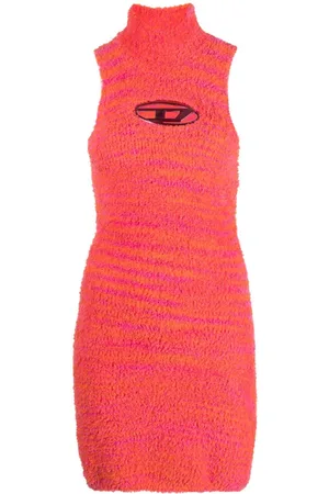 Diesel M-Leros logo-plaque towelling dress