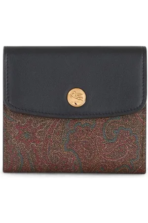 Etro Paisley-jacquard leather wallet