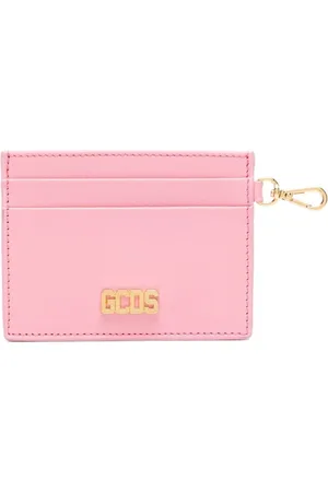 GCDS Comma logo-plaque leather cardholder