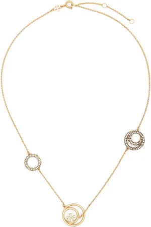 Tory Burch Double T crystal chain necklace
