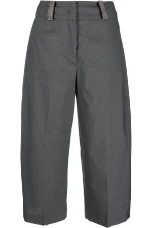 Fabiana Filippi Pressed-crease wool cropped trousers