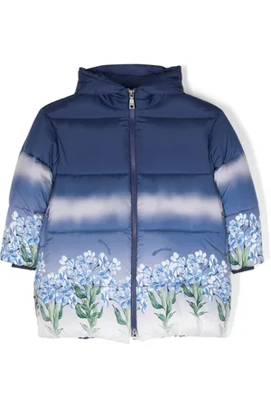 MONNALISA Floral-print hooded puffer jacket