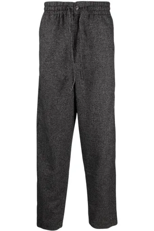 Kenzo Logo-patch check-pattern tapered trousers