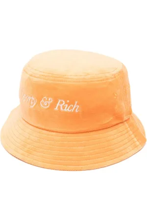 Sporty & Rich Logo-embroidered cotton velvet bucket hat