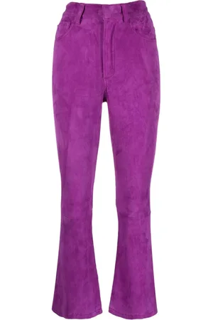 Paula Zircon suede flared trousers