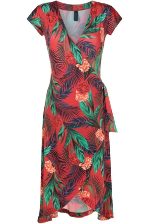 Lygia & Nanny Falc??o botanical-print wrap dress