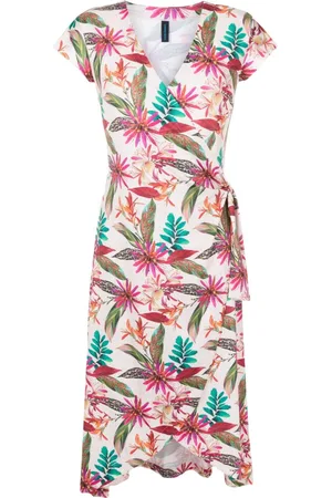 Lygia & Nanny Falc??o botanical-print wrap dress