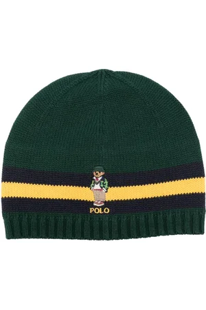 Ralph Lauren Striped logo-print knitted hat