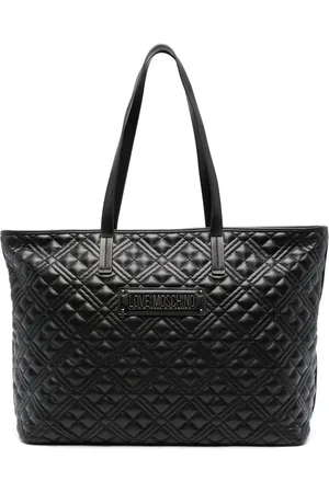 Moschino Logo-plaque quilted tote bag