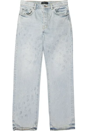 Purple Brand P011 monogram-embossed straight jeans