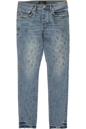 Purple Brand Monogram-embossed straight-leg jeans