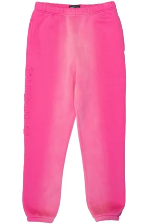 Purple Brand Logo-appliqué bleached track pants