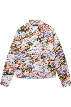 Purple Brand Graphic-print denim jacket