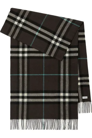 Burberry Checked fringed-edge cashmere scarf