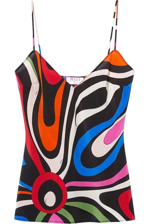 Puccini Marmo-print silk top