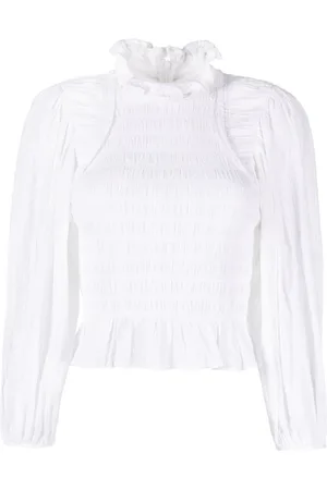 Isabel Marant Shirred cotton-blend blouse