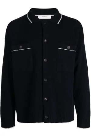 PRINGLE OF SCOTLAND Contrast-trim buttoned cardigan