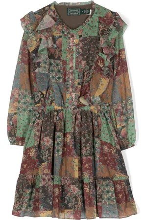 Ralph Lauren Patchwork-print ruffled dress