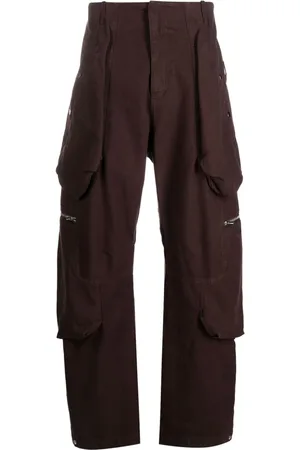 Loose Fit Flared Pants - Dark brown - Men