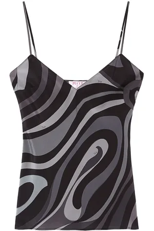 Puccini Marmo-print silk top