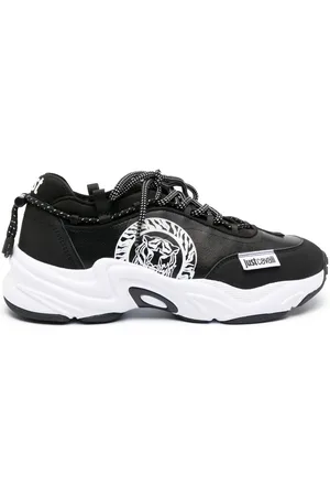 Roberto Cavalli Logo-print leather sneakers