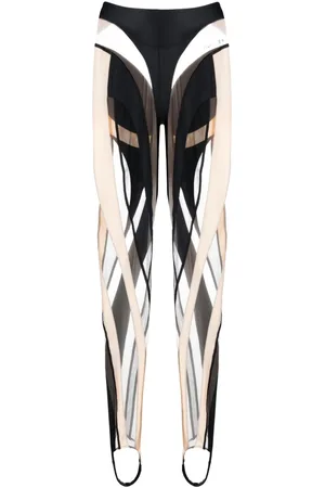 MUGLER Spiral panelled leggings